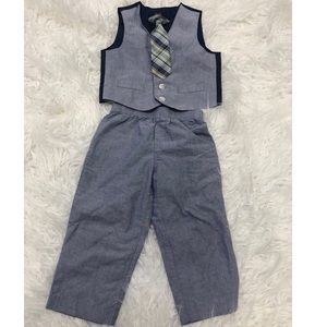 Nautica Vest Dress Pants Set with Clip On Tie